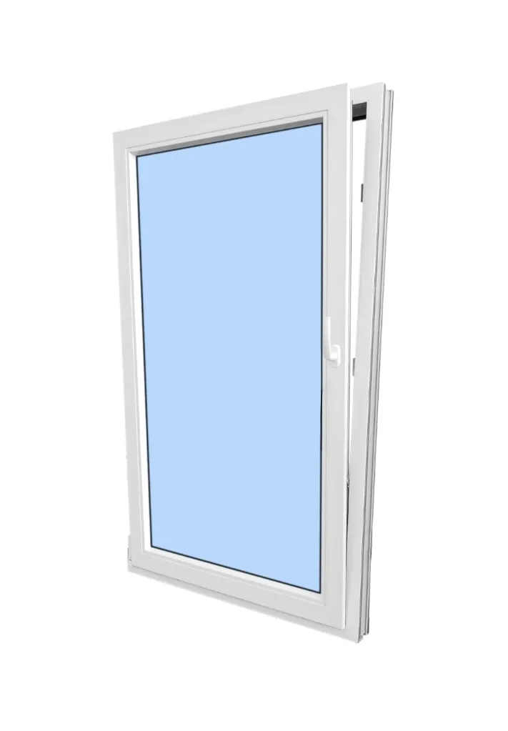 European Tilt and Turn Window White Exterior White Interior 24x20 Left Inswing