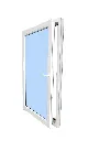 European Tilt and Turn Window White Exterior White Interior 24x20 Left Inswing
