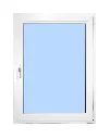 European Tilt and Turn Window Black Exterior White Interior 24x20 Left Inswing