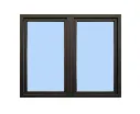European Tilt and Turn Window Black Exterior White Interior 48x48 Left Right Inswing