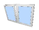European Tilt and Turn Window White Exterior White Interior 48x48 Left Right Inswing