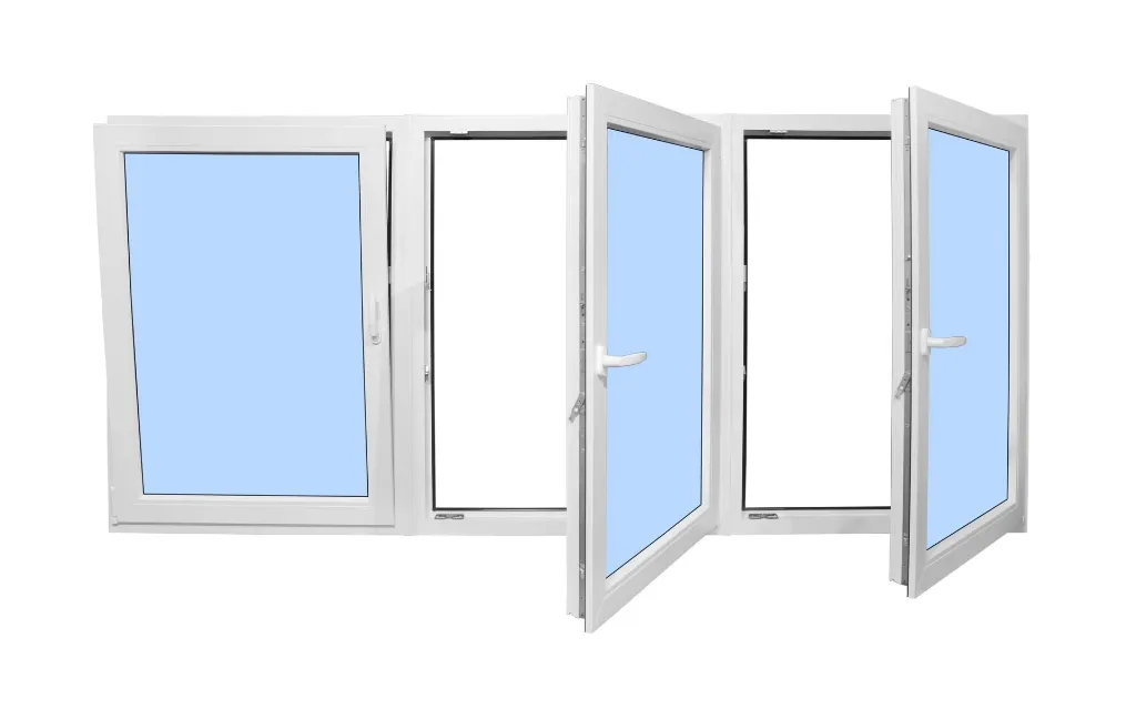 European Tilt and Turn Window Black Exterior White Interior 72x20 Left Left Right Inswing
