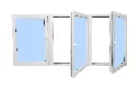 European Tilt and Turn Window Black Exterior White Interior 72x20 Left Left Right Inswing