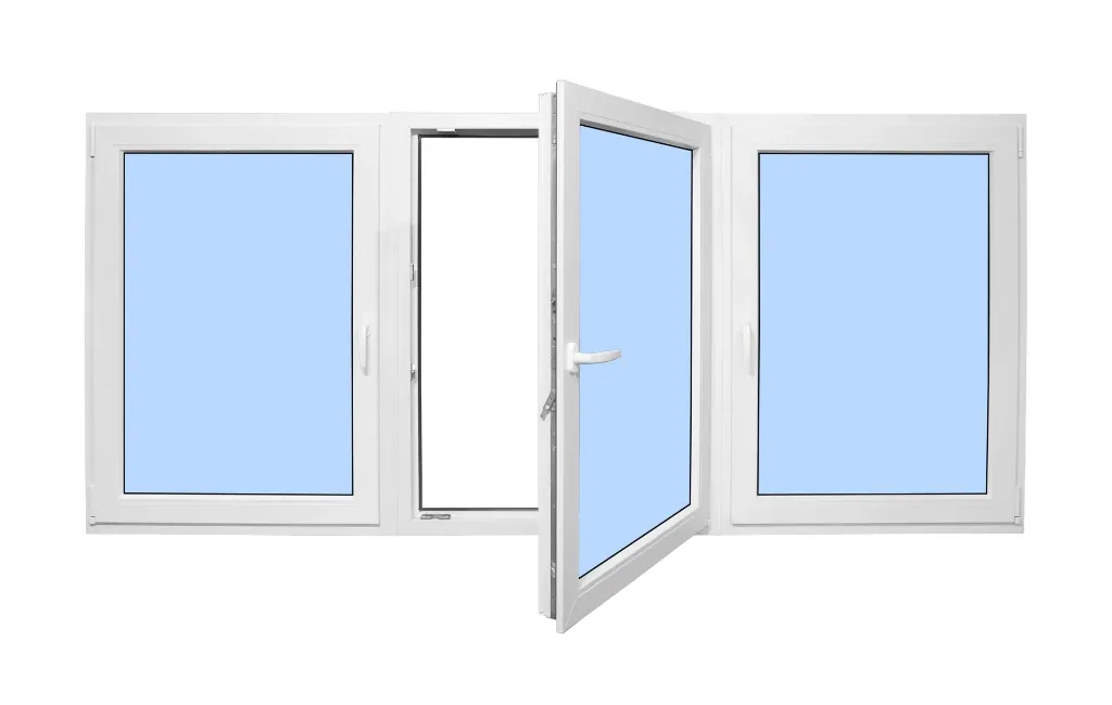 European Tilt and Turn Window Black Exterior White Interior 72x20 Left Left Right Inswing