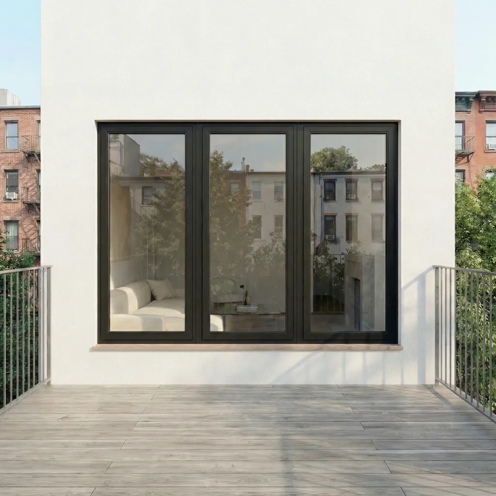 [SH7220WBLLRTS] Triple Sash (Black Exterior & White Interior, 72" x 20", Left, Left, Right)