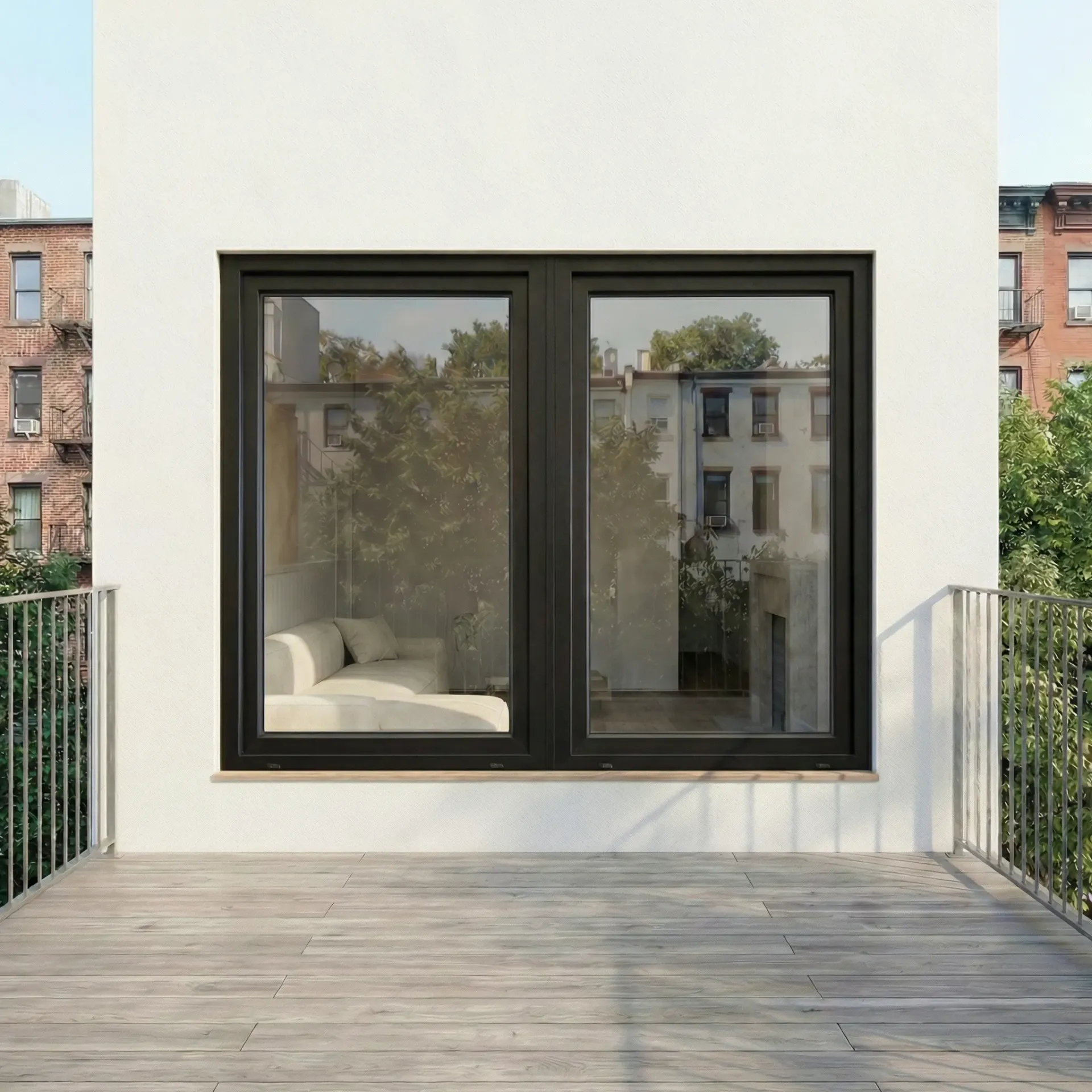 [SH4848WBLRDS] Double Sash (Black Exterior & White Interior, 48" x 48")